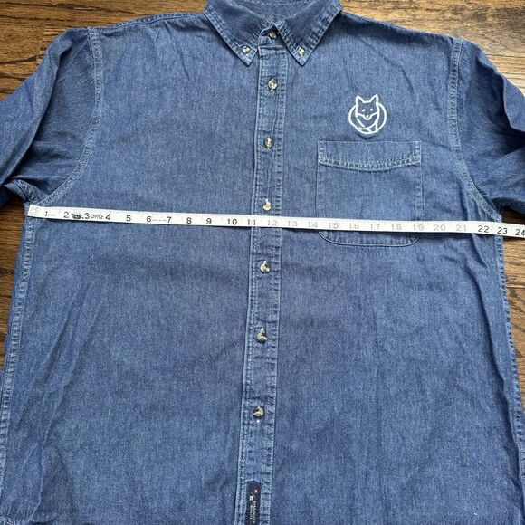 RARE, CHICAGO‎ FOXTROT Store, Mens Button Down Denim Shirt Large 100% Cotton - Picture 10 of 13